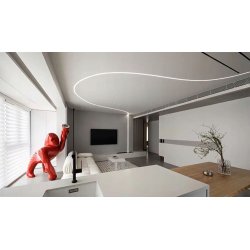 Profil LED Aluminiowy RUCHOMY GIĘTY do Płyt GK Gipsowych Regips + Klosz 2m