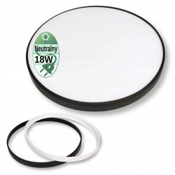 Plafon LED natynkowy Lampa sufitowa 18W NW z wymienną ramką biały/czarny