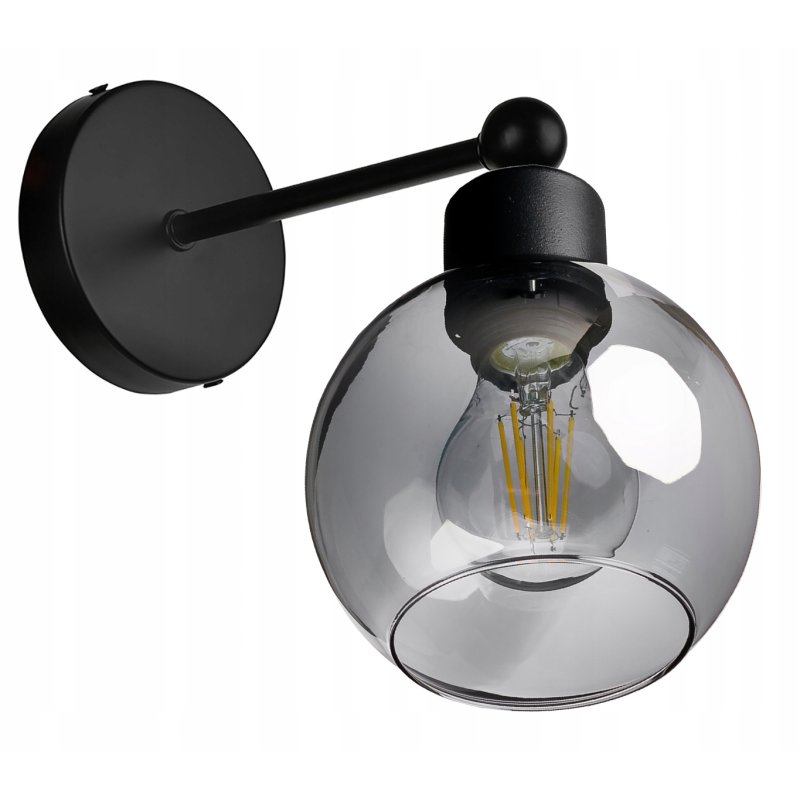 LAMPA KINKIET ŚCIENNY stały E27 LOFT szklany KULA