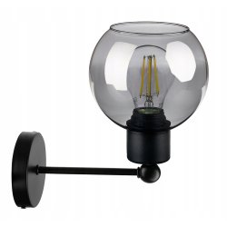 LAMPA KINKIET ŚCIENNY stały E27 LOFT szklany KULA