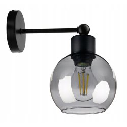 LAMPA KINKIET ŚCIENNY stały E27 LOFT szklany KULA