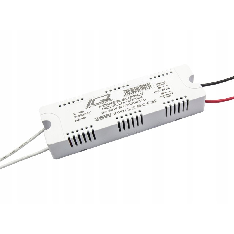 ZASILACZ MEBLOWY MINI PLA 12V 3A 36W IP20 taśm led