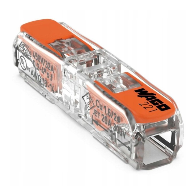 Szybkozłączka kostka WAGO 2x 0,2mm-4mm 221-2411 prosta przelotowa klips