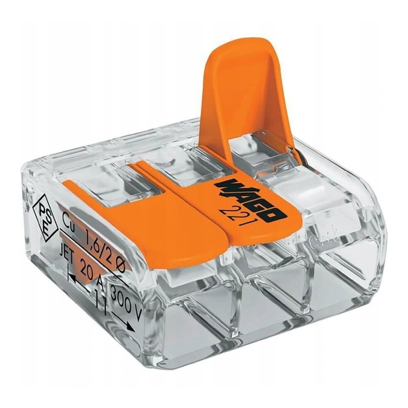 Szybkozłączka kostka WAGO 3x 0,08mm-4mm 221-413 zaciskowa klips