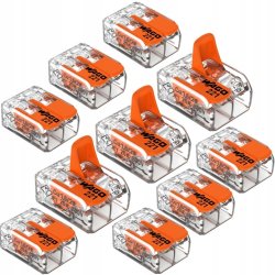 Zestaw Szybkozłączka kostka WAGO 2x 0,08mm-4 221-412 10szt zasiskowa klips