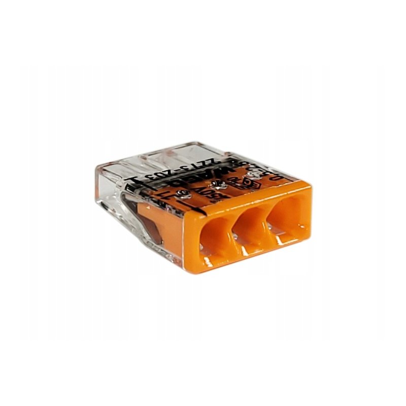 Szybkozłączka kostka WAGO 3-torowa na drut 3x0,5mm-2,5mm zaciskowa