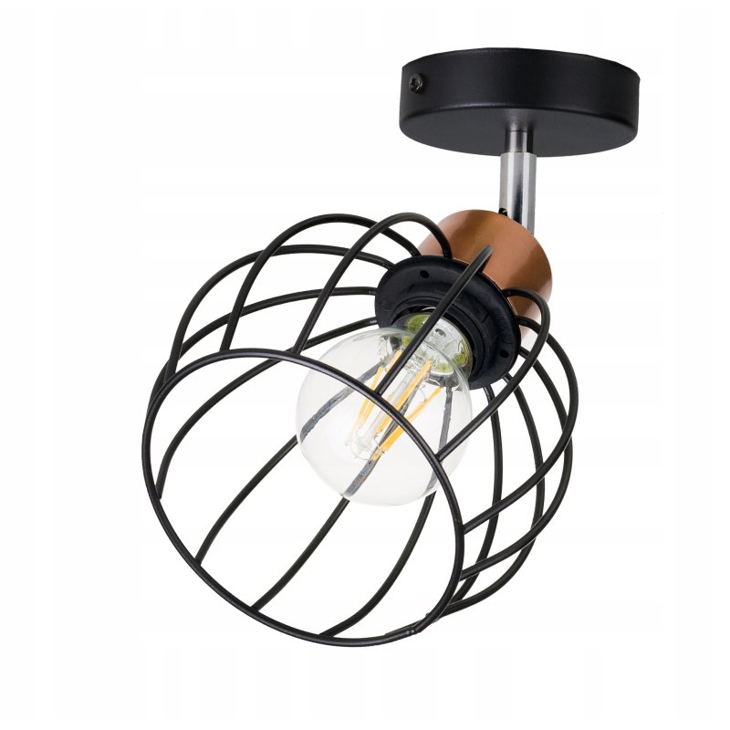 LAMPA KINKIET ŚCIENNY regulowany loft KULA drut 1