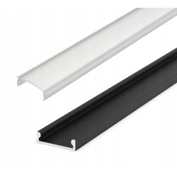 2mb Profil aluminiowy płytki slim nawierzchniowy PŁASKI czarny + KLOSZ