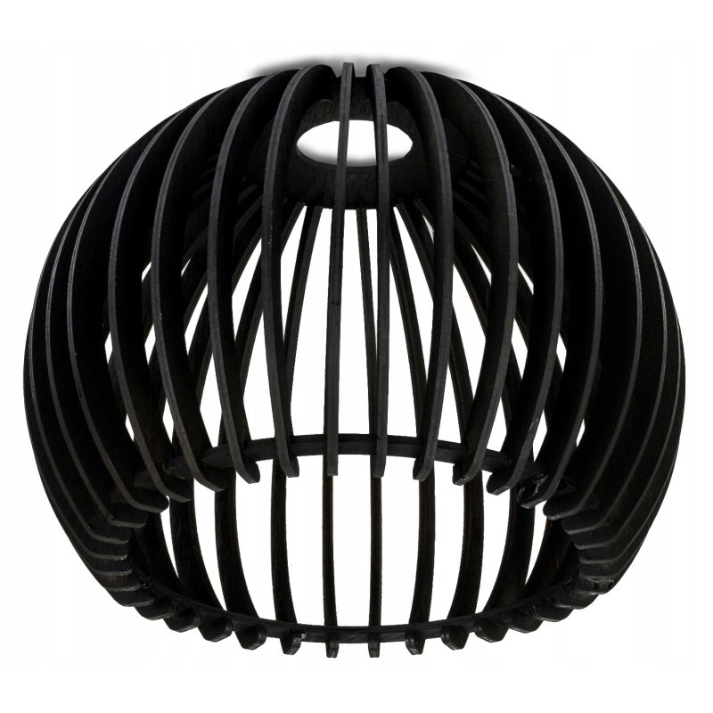 Lampa kinkiet ścienny regulowany LOFT klosz czarny kula 36 Drewno na 1x E27