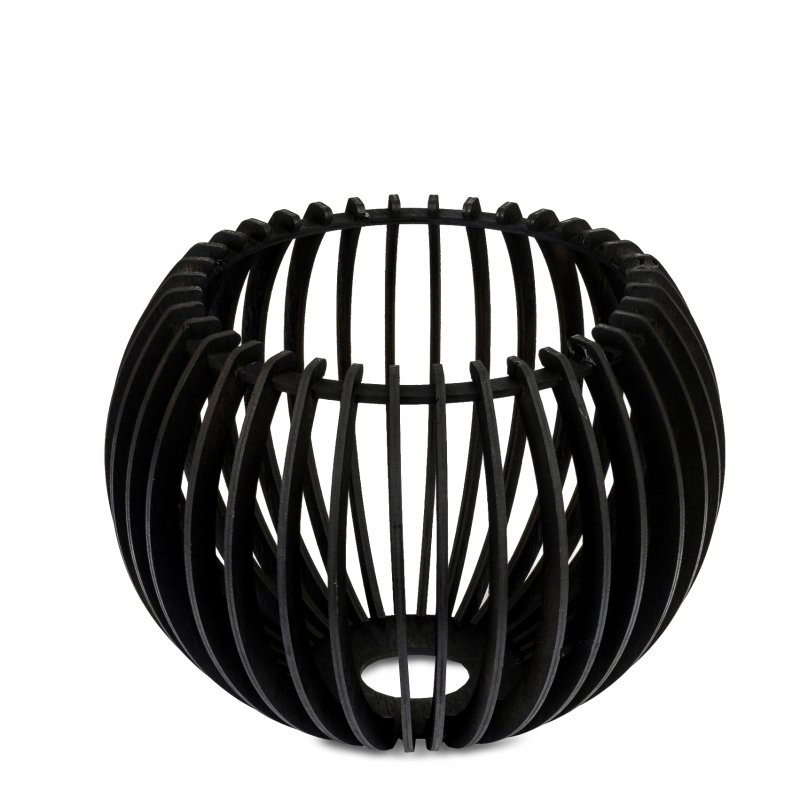 Lampa kinkiet ścienny regulowany LOFT klosz czarny kula 36 Drewno na 1x E27