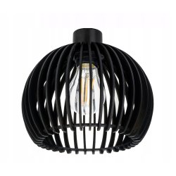 Lampa kinkiet ścienny regulowany LOFT klosz czarny kula 36 Drewno na 1x E27