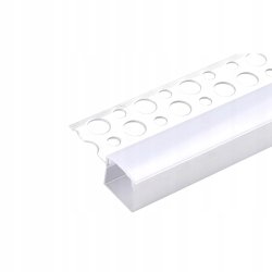 PROFIL LED ALU do PŁYT karton-gips GK GIPSOWYCH krańcowy + klosz 2m BIAŁY
