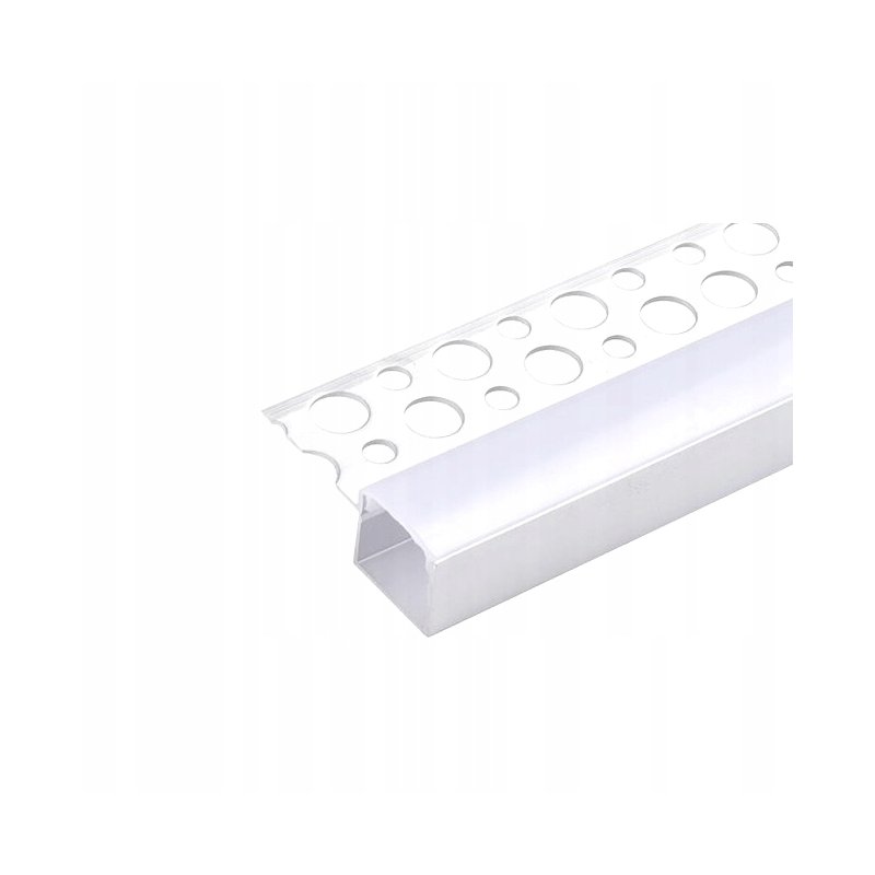 PROFIL LED ALU do PŁYT karton-gips GK GIPSOWYCH krańcowy + klosz 2m BIAŁY