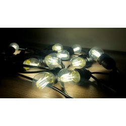 GIRLANDA sieciowa 230V 15m ogrodowa łańcuch + 16x ŻARÓWKI LED E27 Filament