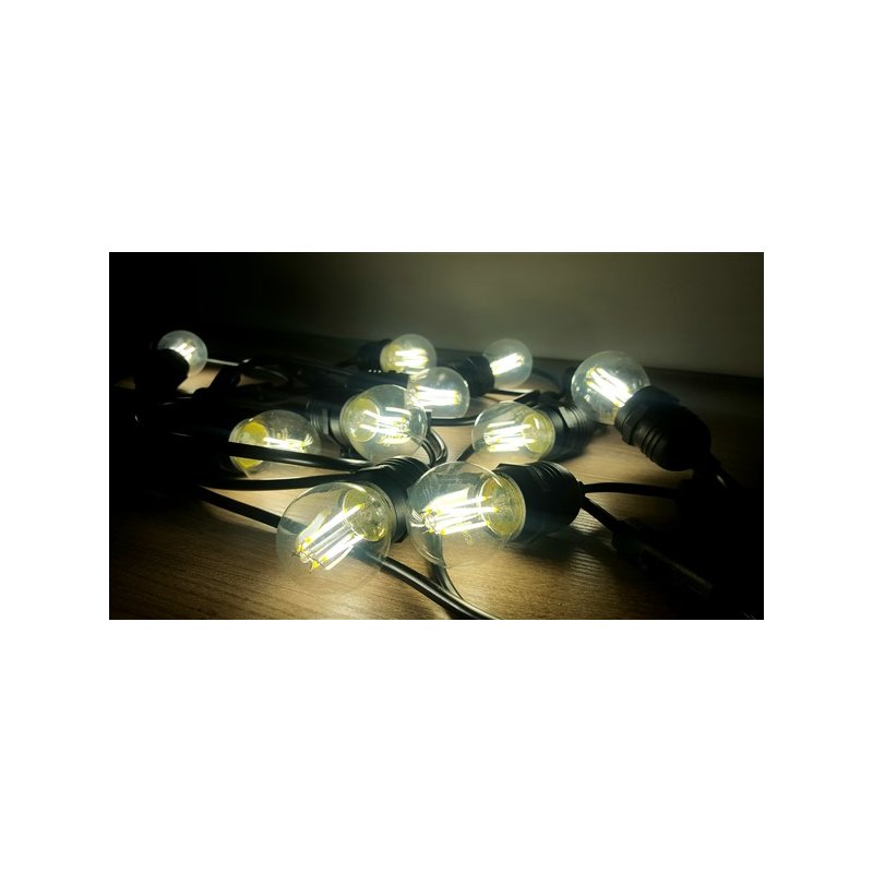 GIRLANDA sieciowa 230V 15m ogrodowa łańcuch + 16x ŻARÓWKI LED E27 Filament