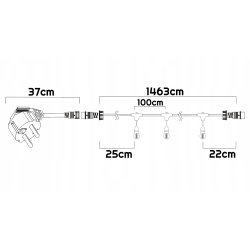GIRLANDA sieciowa 230V 15m ogrodowa łańcuch + 16x ŻARÓWKI LED E27 Filament