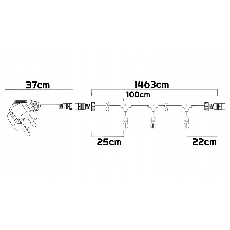GIRLANDA sieciowa 230V 15m ogrodowa łańcuch + 16x ŻARÓWKI LED E27 Filament