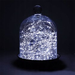 Lampki choinkowe ZIMNE sznur DRUCIK 50 LED 5m biały zimny na 2 baterie AA