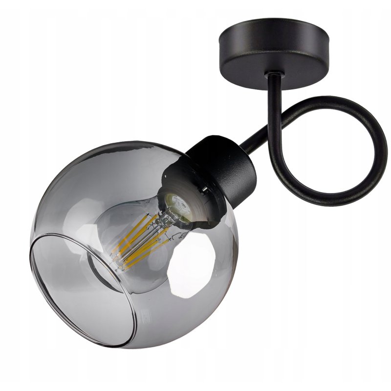 LAMPA KINKIET ŚCIENNY stały E27 LOFT szklany KULA