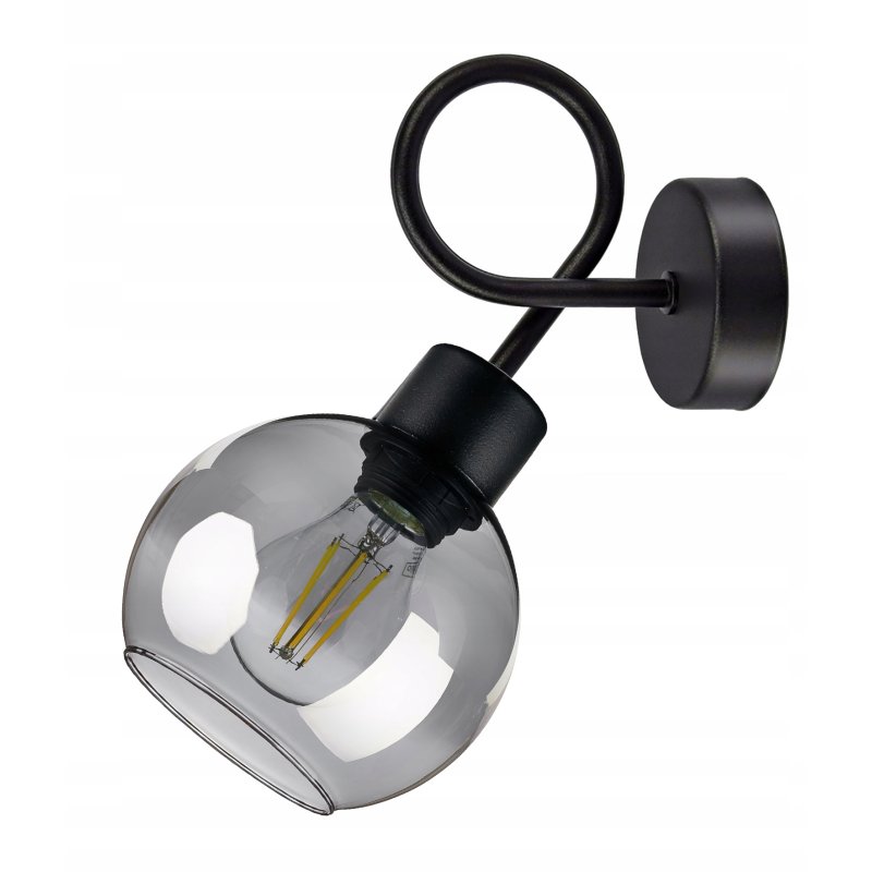 LAMPA KINKIET ŚCIENNY stały E27 LOFT szklany KULA