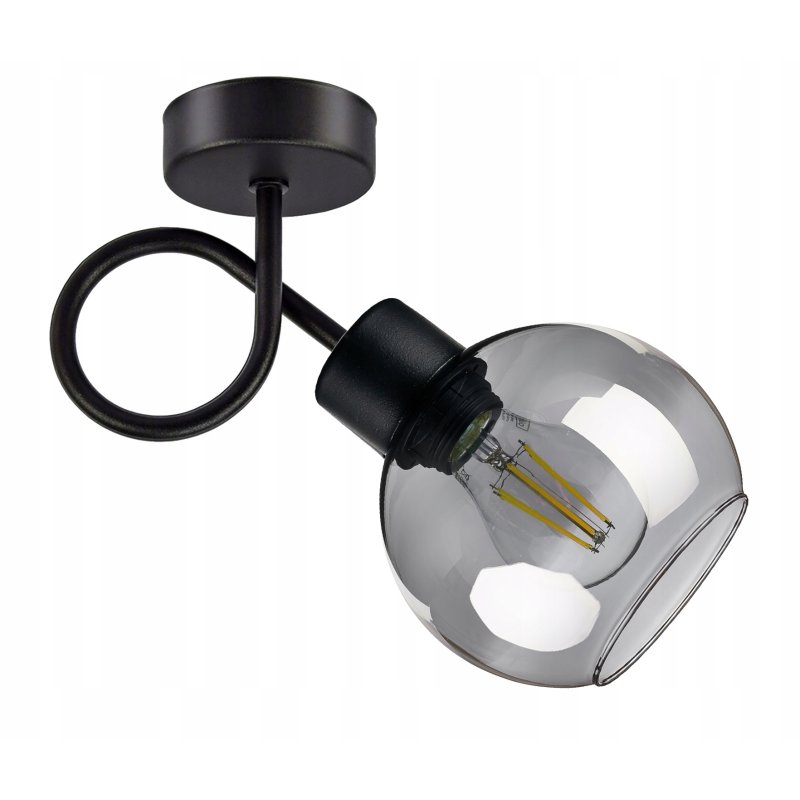 LAMPA KINKIET ŚCIENNY stały E27 LOFT szklany KULA