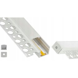 Zestaw PROFIL LED ALU do PŁYT karton-gips GK GIPSOWYCH krańcowy + klosz 2m