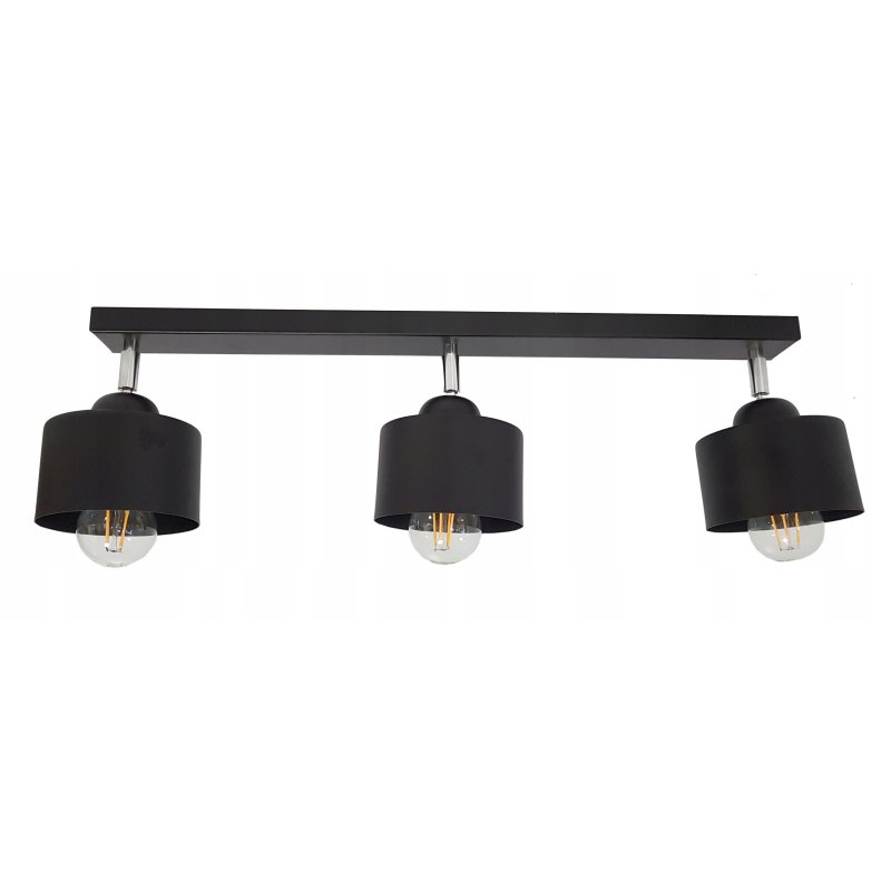 LAMPA PLAFON ŻYRANDOL regulowa BELKA KUBEK CZARNY