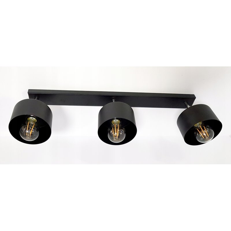 LAMPA PLAFON ŻYRANDOL regulowa BELKA KUBEK CZARNY