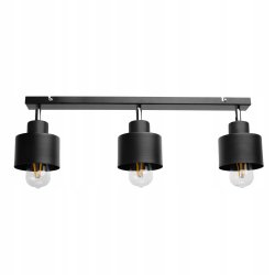 LAMPA PLAFON ŻYRANDOL regulowa BELKA KUBEK CZARNY