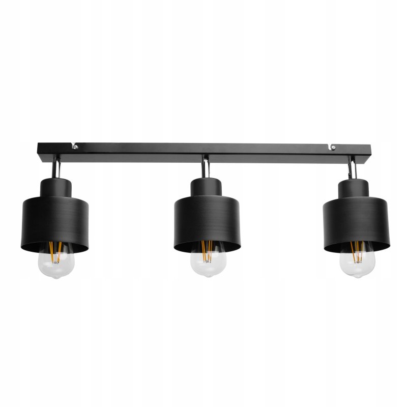 LAMPA PLAFON ŻYRANDOL regulowa BELKA KUBEK CZARNY