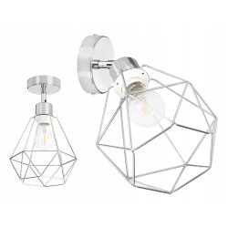 LAMPA KINKIET ścienny ruch loft drut na E27 chrom