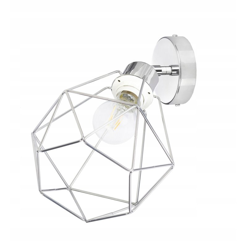 LAMPA KINKIET ścienny ruch loft drut na E27 chrom