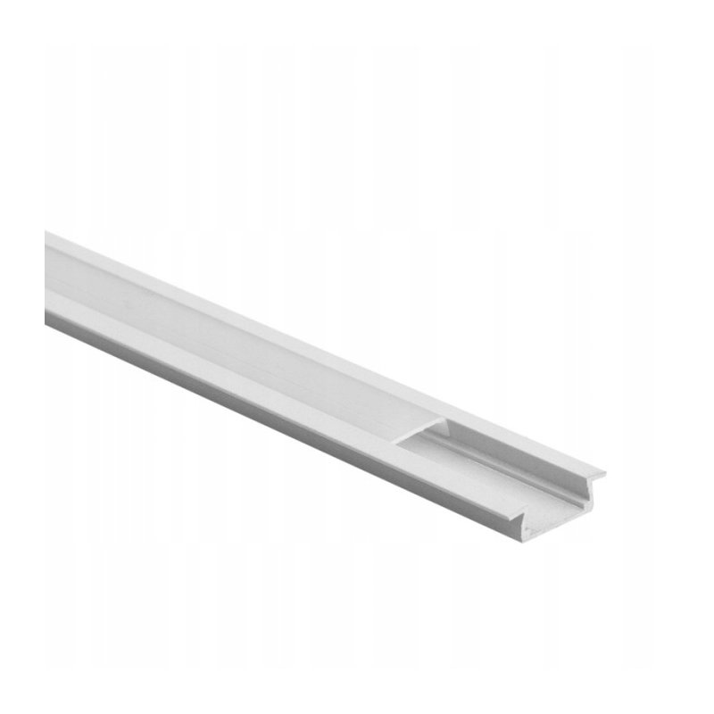 PROFIL aluminiowy WPUSZCZANY biały + KLOSZ mleczny zaślepki 2m do led