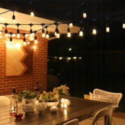 GIRLANDA SOLARNA ogrodowa łańcuch 10m LED 10x E27 G45 + pilot solarne