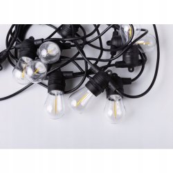 GIRLANDA SOLARNA ogrodowa łańcuch 10m LED 10x E27 G45 + pilot solarne