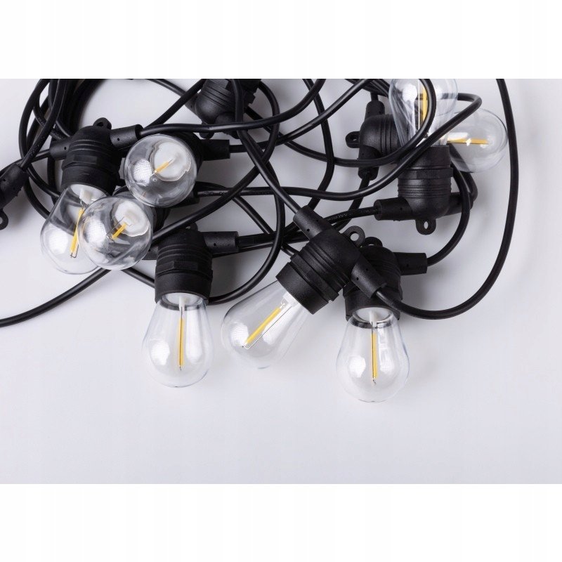 GIRLANDA SOLARNA ogrodowa łańcuch 10m LED 10x E27 G45 + pilot solarne