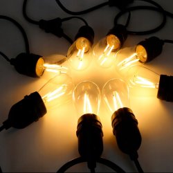 GIRLANDA SOLARNA ogrodowa łańcuch 10m LED 10x E27 G45 + pilot solarne
