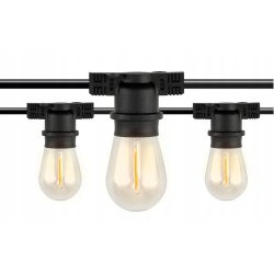 GIRLANDA sieciowa 230V ogrodowa łańcuch 10m E27 + 10x ŻARÓWKI LED Filament