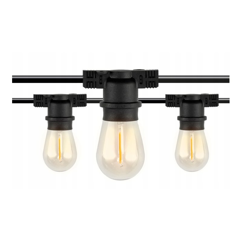 GIRLANDA sieciowa 230V ogrodowa łańcuch 10m E27 + 10x ŻARÓWKI LED Filament