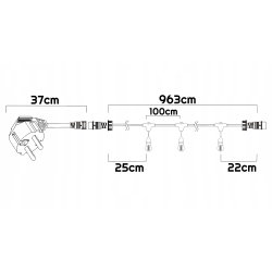 GIRLANDA sieciowa 230V ogrodowa łańcuch 10m E27 + 10x ŻARÓWKI LED Filament