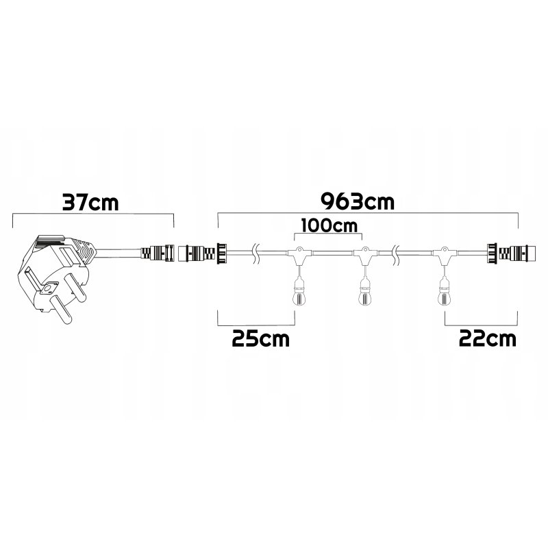 GIRLANDA sieciowa 230V ogrodowa łańcuch 10m E27 + 10x ŻARÓWKI LED Filament