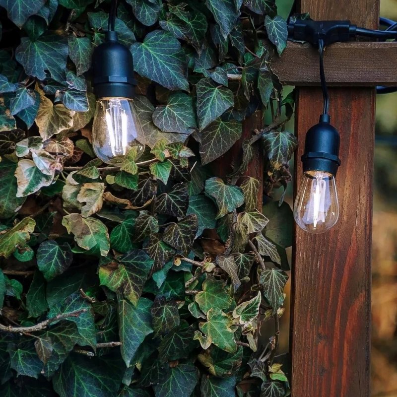 GIRLANDA sieciowa 230V ogrodowa łańcuch 10m E27 + 10x ŻARÓWKI LED Filament