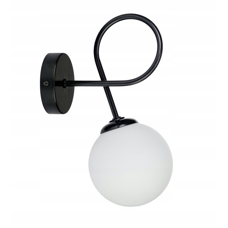 Lampa kinkiet ścienny stały kręcony LOFT klosz SZKLANY KULA na 1x E27