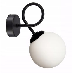 Lampa kinkiet ścienny stały kręcony LOFT klosz SZKLANY KULA na 1x E27