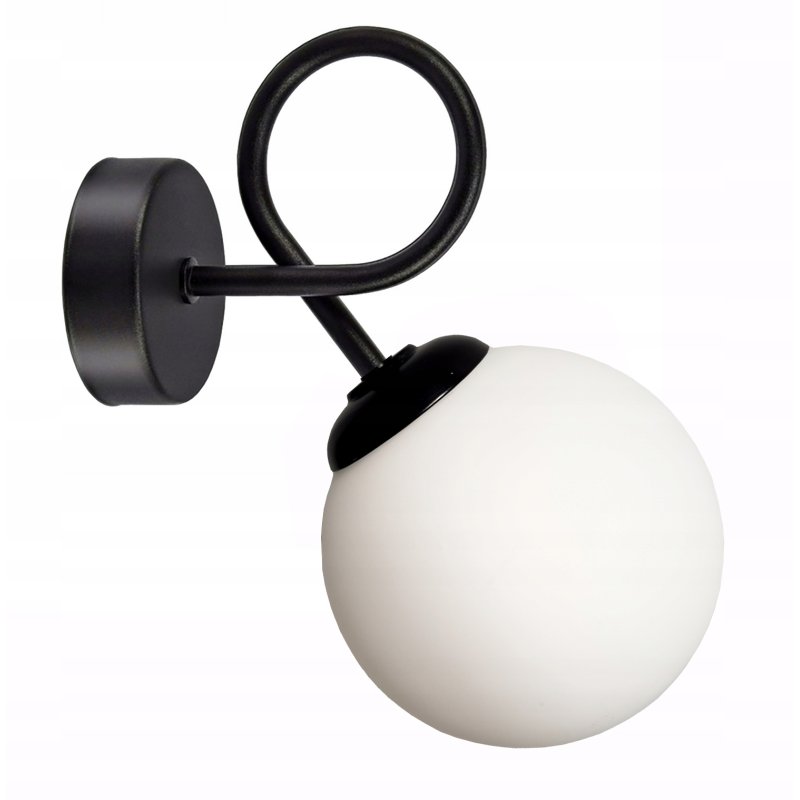Lampa kinkiet ścienny stały kręcony LOFT klosz SZKLANY KULA na 1x E27