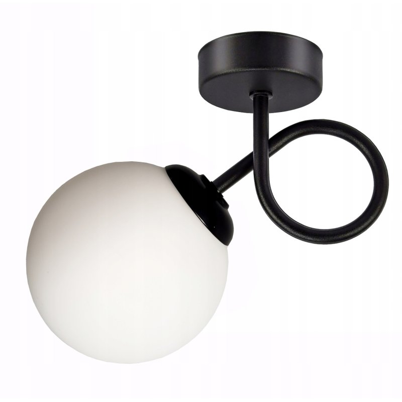 Lampa kinkiet ścienny stały kręcony LOFT klosz SZKLANY KULA na 1x E27