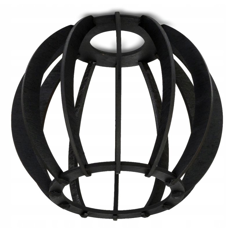 LAMPA KINKIET czarny na 1x E27 ścienny stały loft KULA Drewno czarne