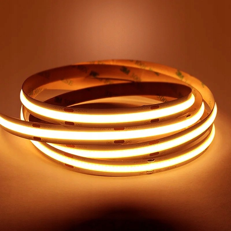 Taśma LED COB 24V 10W 480 d. linia neon barwa BIAŁA bardzo CIEPŁA 2060K 1mb