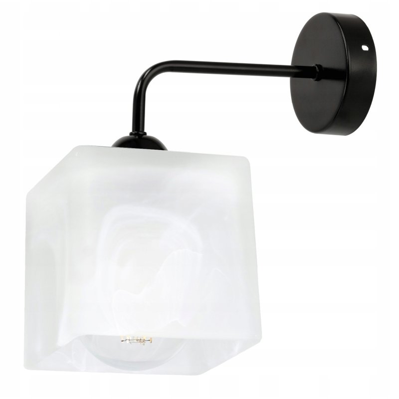 Lampa kinkiet ścienny stały prosty LOFT klosz SZKLANY MLECZNY na 1x E27