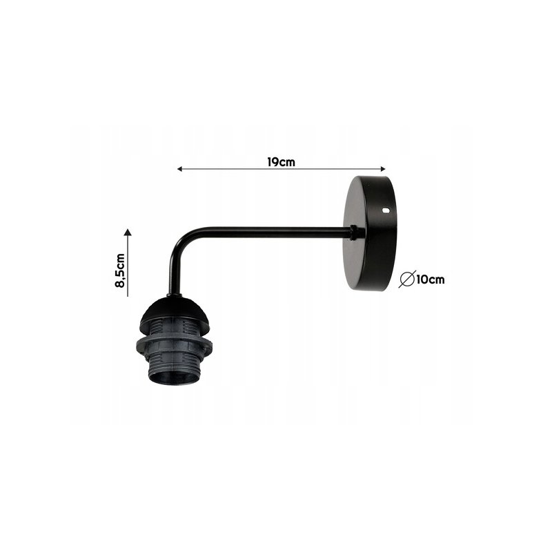 Lampa kinkiet ścienny stały prosty LOFT klosz SZKLANY MLECZNY na 1x E27